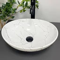 Умивальник VBI Parma white stone glossy накладний VBI-011017, Мармур