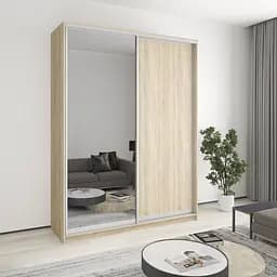 Шкаф-купе двухдверный MebelStar Комбо AL ДСП/Зеркало 180x60x240 см Дуб сонома (MBS-4135)