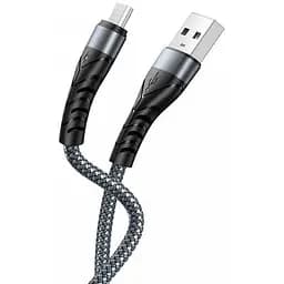 Кабель XO NB209 Плетеный провод + алюминиевый корпус Micro cable 1 м Серебристый