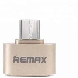 Адаптер Otg для MicroUSB разъем подключения к телефону флешек мышек Remax металл