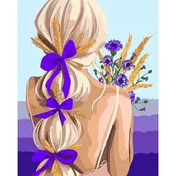 Картина за номерами Santi Дівчина з волошками, 40х50 см (954499)