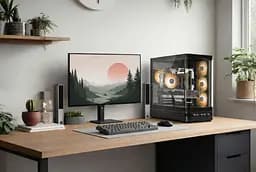 Корпус Modecom VOLCANO AQ200 ARGB MIDI FRONT LCD, 4x120 мм fans BLACK без БЖ ATX (MC-A-AQ200-4FA-B) - мініатюра 2