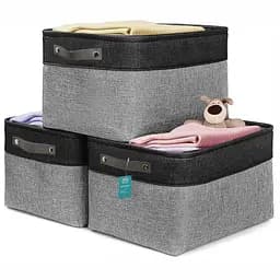 Набор Корзин Органайзеров Lovely Svi 3 шт: 38×28×24 см - Серо-черный