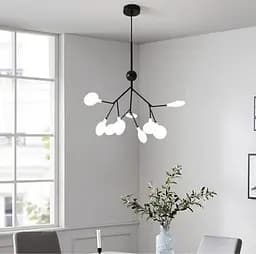 Подвесной светильник, имитирующий веточку в черном цвете Ст. H 686/9P BK | Line F