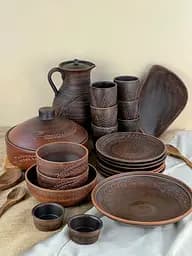 Столовый сервиз керамической (глиняной) посуды на 6 человек Колосок