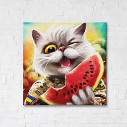 Картина постер на полотні BrushMe Котик-Херсон