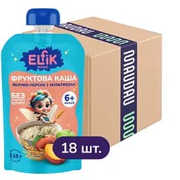 Фруктовая каша Elfik Magic Яблоко-Персик-Мультизлак 1980 г (18 шт. x 110 г)