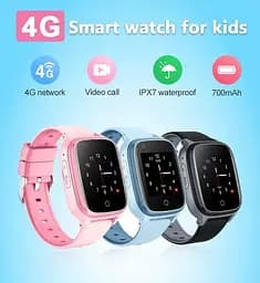 Годинник телефон для дітей Lemfo M93S з GPS трекером, 4G, SIM-картою, пульсометром, датчиком зняття з руки, 4 ГБ памʼяті, камерою та відеодзвінками Синій - мініатюра 5