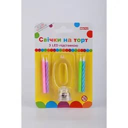 Набір свічки +цифра LED "Maxi" 0 що світиться MX701007-0 (123456789167)