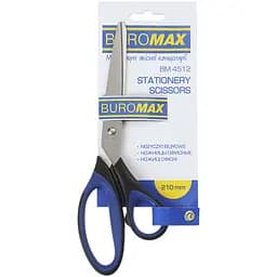 Ножиці Buromax з асиметричними ручками та гумовими вставками 210 мм (BM.4512)