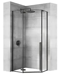 Душова кабіна Rea Diamond 100x100 black mat REA-K5623, Чорний матовий, Універсальна, прозорий
