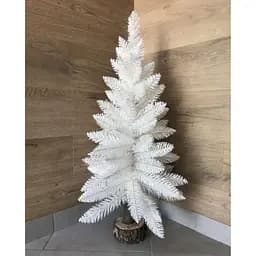 Ялинка штучна Hvoya Elegant настільна 85 см на пеньочку біла