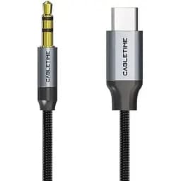 Кабель Cabletime USB Type-C - Audio 3.5 мм (M/M), 1 м, Black (CF16H)
