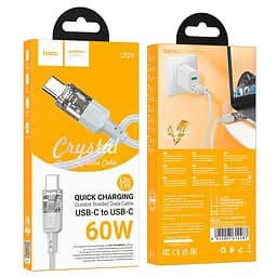 Кабель Hoco Spirit Type-C to Type-C transparent charging data cable U129 60W/3A 1.2 м - мініатюра 2