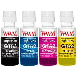 Комплект чернил WWM HP GT52/GT53, 4x100 мл (GT53SET)