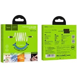Кабель Hoco X21 Plus Silicone charging cable Lightning 1 м Чорний Білий - мініатюра 2