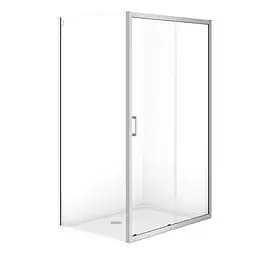 Душевая кабина Cersanit Brasco 120x90 см прямоугольная раздвижная прозрачное стекло без поддона хром S168-014, прозрачный, хром