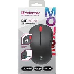 Комп'ютерна мишка Defender Bit MB-205 бездротова 3 кн. до 1200 dpi безшумна чорна (52205) - мініатюра 3