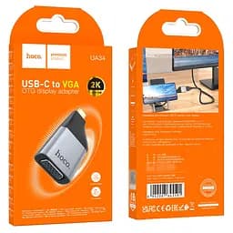 Адаптер перехідник Hoco UA34 Type-C to VGA metal grey - мініатюра 8