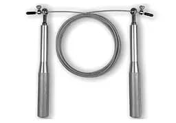 Скоростная скакалка EasyFit Aluminium со стальным тросом и алюминиевыми ручками серая (EF-1910-SR)