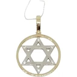 Золотая подвеска Империя золота Звезда Давида с фианитами. ПВ723КИ