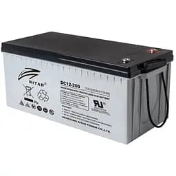 Акумуляторна батарея CARBON RITAR DC12-200C, Black Case, 12V 200.0Ah, 2000-5000 циклів, до 15 років термін служби (522*219*224) Q1