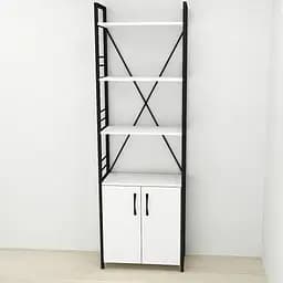 Етажерка 4/60 Ferrum-decor Серії Конект із тумбою 179x60x28 Чорний ДСП Білий (FRD-104484)