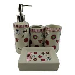Набор для ванной Сердечки керамический