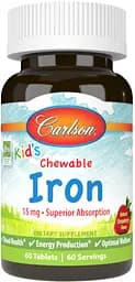 Витамины и минералы Carlson Labs Kid's Chewable Iron, 60 таблеток Клубника