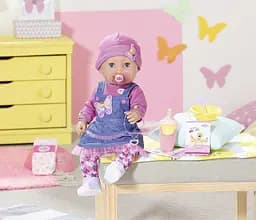 Лялька Baby Born Ніжні обійми Джинсовий лук, з аксесуарами, 43 см (831298) - мініатюра 4