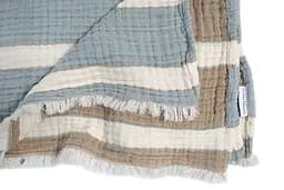 Рушник Lotus Home - Milana muslin lead blue-khaki 80x160 - мініатюра 4