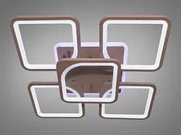 Люстра стельова LED Diasha 8060/4+1CF, 150W, 4100K, коричневий метал, сучасний стиль для ванної кімнати - мініатюра 3