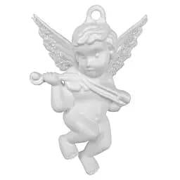 Новорічна підвіска MIS LT Янгол з скрипкою 4,5х2х6 см білий