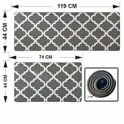 Килимки кухонні набір Lovely Svi 2 шт: 44x74 x1 см та 44 x119 x1см Сірий    - мініатюра 2
