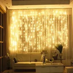 Гірлянда Водоспад USB штора 3х2м, білий теплий, 200 LED + пульт / Новорічна світлодіодна гірлянда на вікно