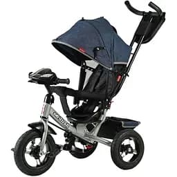 Триколісний велосипед Best Trike 3390-32-068 з надувними колесами фарою USB та пультом синій