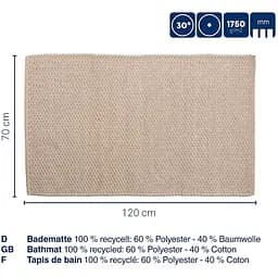 Килимок для ванної Kela Miu 120x70x1 см світло-рожевий (24727) - мініатюра 3