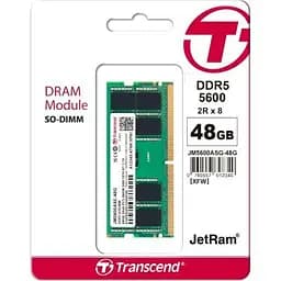Модуль пам'яті для ноутбука SoDIMM DDR5 48GB 5600 MHz Transcend (JM5600ASE-48G) - мініатюра 4