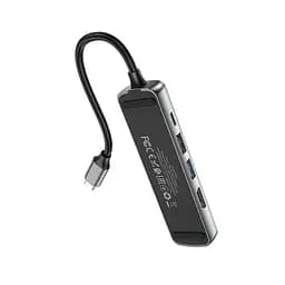 Розгалужувач хаб - мультиадаптер Hoco HB23 Easy view - Type-C to 4K HDMI LAN 60W - мініатюра 5