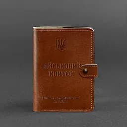 Шкіряна обкладинка-портмоне для військового квитка 15.0 світло-коричнева - мініатюра 5