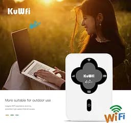 Мобільний маршрутизатор KuWFi WLAN з SIM-картою, 4G LTE бездротовий модем Pocket WiFi, 4G - мініатюра 2