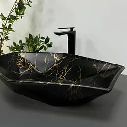 Умивальник VBI Venezia marble black matt накладний VBI-012406, Мармур - мініатюра 2