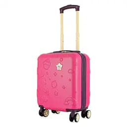 Валіза дитяча Semi Line 16 дюймів (XS) Rose/Black, ABS пластик, 4 колеса 360°, ручна поклажа, 19 л, для дітей 4+, рожево-чорний