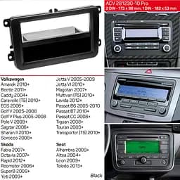 Перехідна рамка ACV Skoda Fabia, Octavia, Rapid, Roomster, SuperB, Yeti (281320-10 pro) - мініатюра 5