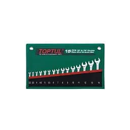 Набір ріжкових ключів Toptul, 15 шт., 3,2–14 мм, 15°×75° (GRAJ1501) - мініатюра 1