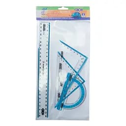 Набор для чертежа ZiBi Kids Line линейка 25 см, 2 угольника, транспортир с голубой полоской