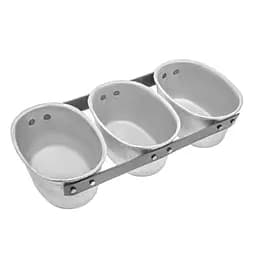 Форма овальна потрійна хлібна для випікання хліба алюміній "Вінницька" (35.8x16x8 см), Хлібпром Сірий 84600