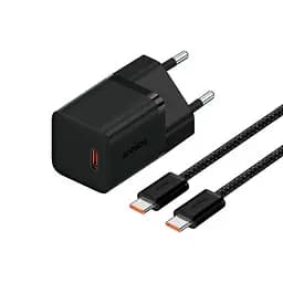 Сетевой адаптер Baseus GaN5 Fast Charger (mini) | 1Type-C, 30W/3A, PD/QC| (с C до C 100W 1м cable)