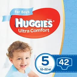 Подгузники для мальчиков Huggies Ultra Comfort 5 (12-22 кг), 42 шт.