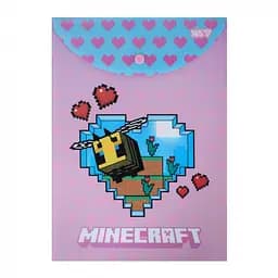 Папка - конверт Yes А4 на кнопці Minecraft Spring Bee вертикальна (492339)